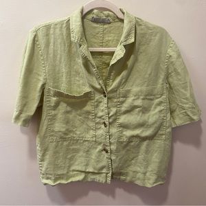 everlane leek linen workwear shirt